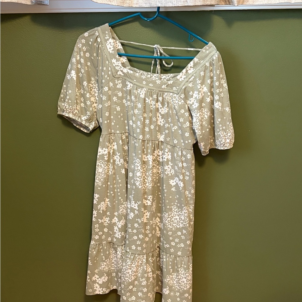 Pregnancy Floral Green Dress